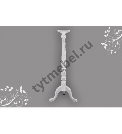 HK-813. Подставка для цветов (массив красного дерева) WHITE GLAZE, цвет: белый глянцевый, 57*57(132,5) см